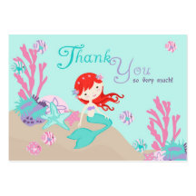 Little Mermaid TY Gift Tag L2 Auburn Business Card Templates
