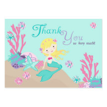 Little Mermaid TY Gift Tag L2 Blonde Business Card Template