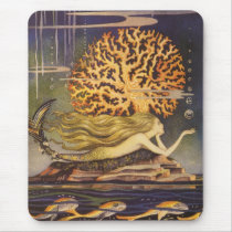 Little Mermaid Under the Ocean by Jennie Harbour Mousepad