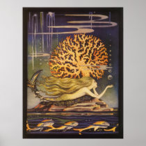 Little Mermaid Under the Ocean by Jennie Harbour Posters
