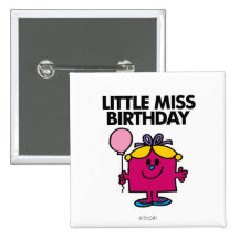 Little Miss Birthday Classic 1 Buttons