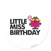 Little Miss Birthday Classic 2 Round Sticker