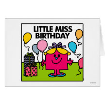 Little Miss Birthday Scene Greeting Card