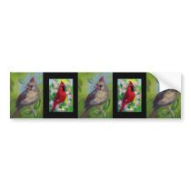 Little Miss Cardinal aceo Bumper Sticker