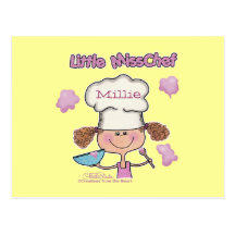 Little Miss Chef Personalize Post Card