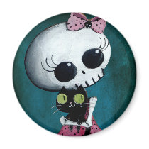 Little Miss Death - Hallowen Beauty Fridge Magnets