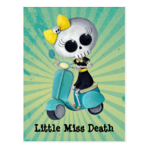 Little Miss Death on Scooter Postcards