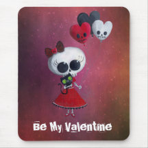 Little Miss Death Valentine Mouse Pads