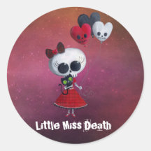 Little Miss Death Valentine Sticker