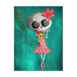 Little Miss Death with Halloween Ice Cream Post Cards