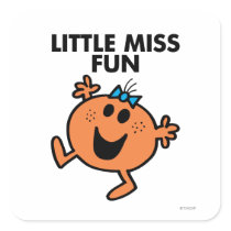 Little Miss Fun Classic 2 Square Stickers