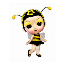 Little Miss Lady Bumblebee Postcard