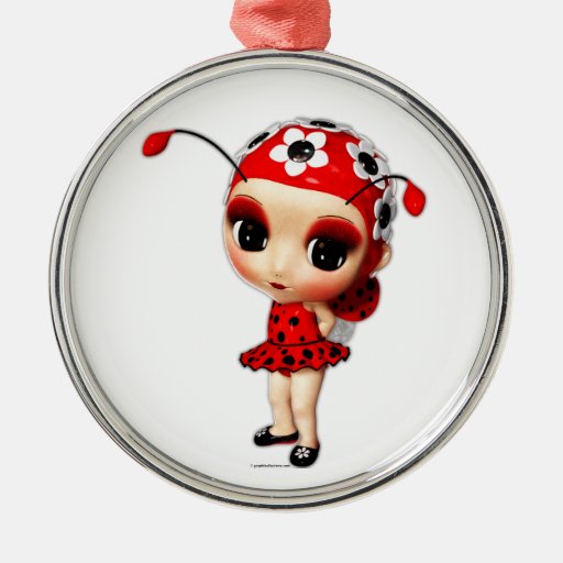 Little Miss Ladybug Christmas Ornaments