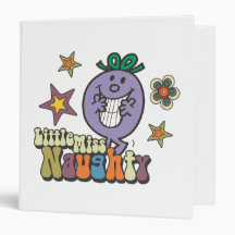 Little Miss Naughty Stars and Flowers 3 Ring Binder