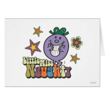 Little Miss Naughty Stars and Flowers Card