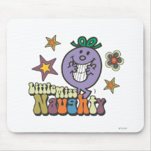 Little Miss Naughty Stars and Flowers Mouse Pad