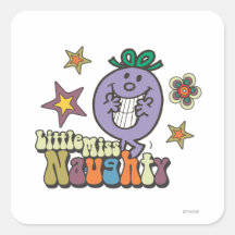 Little Miss Naughty Stars and Flowers Stickers