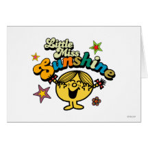 Little Miss Sunshine Stars & Flowers Greeting Card