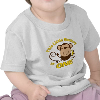 Little Monkey 1st Birthday Boy Infant T-shirt by pinkinkart