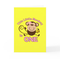 Little Monkey 1st Birthday Girl Card