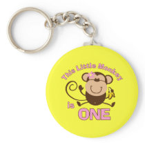 Little Monkey 1st Birthday Girl Keychain