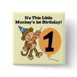 Little Monkey 1st Birthday Tshirts and Gifts buttons