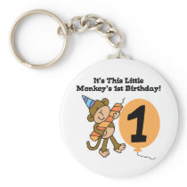 Little Monkey 1st Birthday Tshirts and Gifts Key Chains