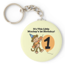 Little Monkey 1st Birthday Tshirts and Gifts Key Chains