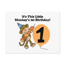 Little Monkey 1st Birthday Tshirts and Gifts Postcard