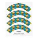 Little Monkey 2nd Birthday Boy Cupcake Wrappers Letterhead Template