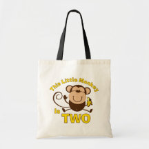 Little Monkey 2nd Birthday Boy Tote Bag