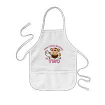 Little Monkey 2nd Birthday Girl Kids Apron