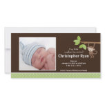 Little Monkey Baby Boy Birth Photo Announcement Photo Greeting Card