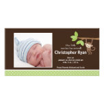 Little Monkey Baby Boy Birth Photo Announcement Photo Greeting Card