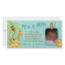 Little Monkey Boy Baby Birth Announcement Custom Photo Card