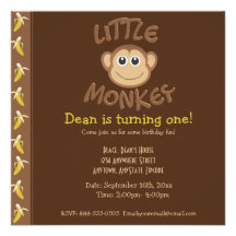 Little Monkey Custom Invite