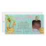 Little Monkey Girl Baby Birth Announcement Picture Card
