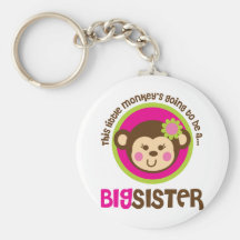 Little Monkey Going To Be A Big Sister Keychain