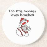 Little Monkey Loves Baseball  T-shirts and Gifts Coaster