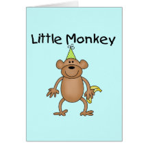 Little Monkey with Party Hat Tshirts and Gifts Greeting Cards