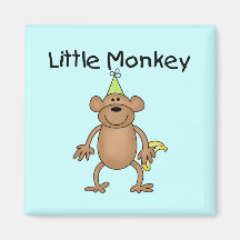 Little Monkey with Party Hat Tshirts and Gifts Fridge Magnet