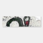 little monster with red mouth and words bumper sticker