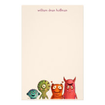Little Monsters Kids Stationery Paper