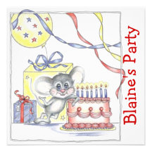 Little Mouse Party Time Invite