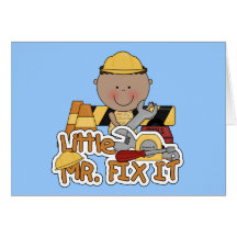 Little Mr. Fix It Construction Tshirts and Gifts Card