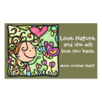 Little Nature Girlie. GR rect. sticker