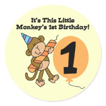 Little nkey 1st Birthday Tshirts and Gifts Stickers