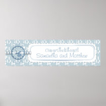 Little One Boy Baby Shower Banner Posters