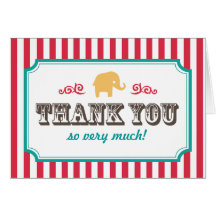 Little Peanut Circus Baby Shower Thank You Card