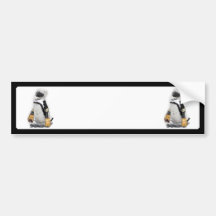 Little  Penguin Wearing Hockey Gear Bumper Stickers